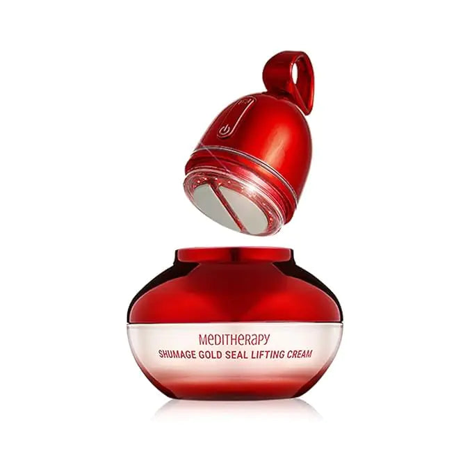 Shumage Gold Seal Lifting Cream+Device - Moisturizer Face Lift Cream Hydrating & Tightening for Sagging Skin - Korean Face Moisturizer - Microcurrent Facial Device for Radiant Glow Skin - 1.69 Fl. Oz